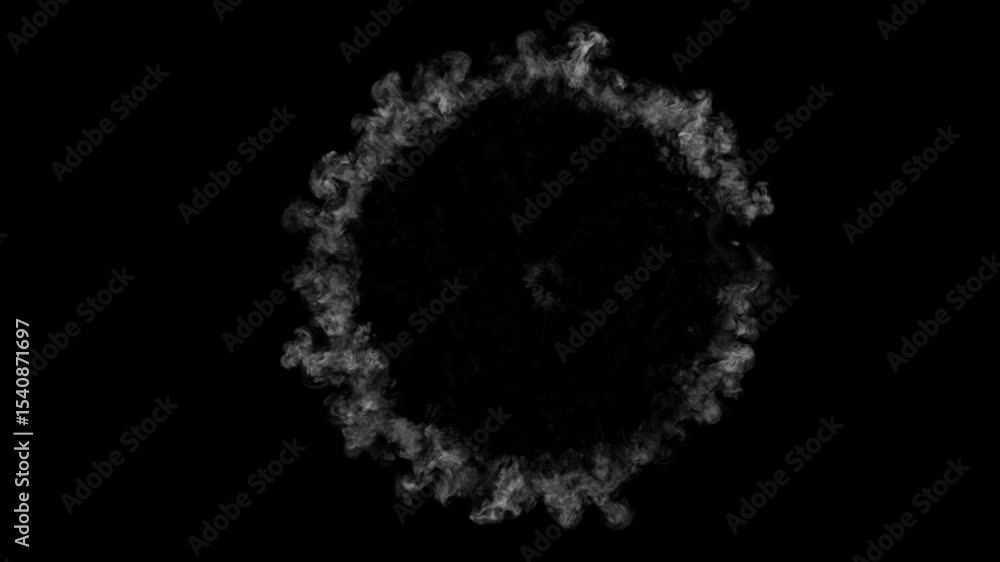 Concentric gray smoke blast - 4K Pro Res with mask pass, 60 fps