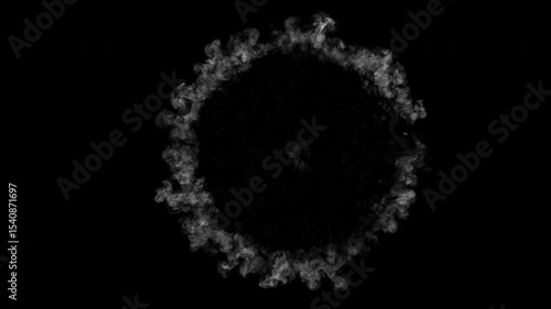 Concentric gray smoke blast - 4K Pro Res with mask pass, 60 fps