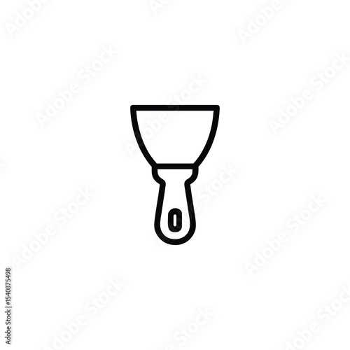 Spackle Putty Knife Monochrome Line Icon Tool Design
