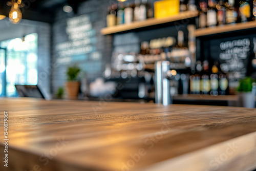 Wallpaper Mural Generative AI image of elegant modern bar counter with bottles and glassware in warm evening light atmosphere Torontodigital.ca