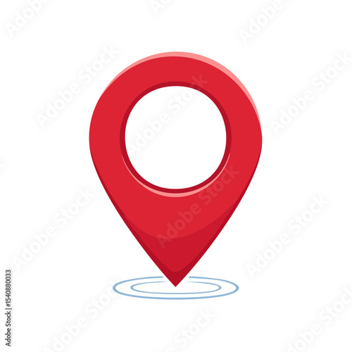 Red Map Pointer Icon Locating Position Concept Destination Symbol Cartoon Illustration