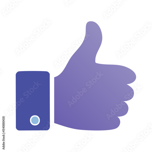 Gradient Thumbs Up Hand Gesture on Black Background, Symbol of Approval