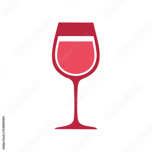 Minimalist Illustration of Red Wine Glass on Black Background for Celebration and Drink Concept