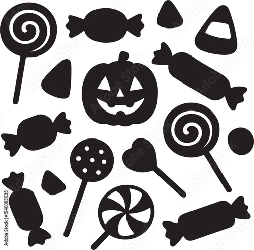 Halloween Confectionery Vector Icons
