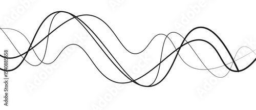 Abstract thin wave lines flowing smoothly across a soft white background, minimalist design.