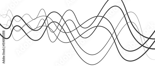 Abstract thin wave lines flowing smoothly across a soft white background, minimalist design.