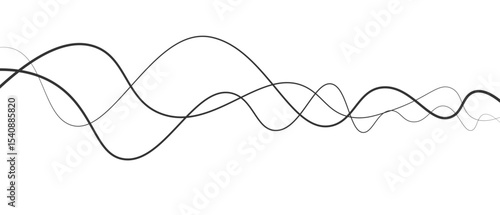 Abstract thin wave lines flowing smoothly across a soft white background, minimalist design.