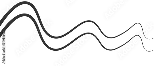Abstract thin wave lines flowing smoothly across a soft white background, minimalist design.