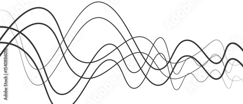 Abstract thin wave lines flowing smoothly across a soft white background, minimalist design.