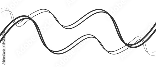 Abstract thin wave lines flowing smoothly across a soft white background, minimalist design.