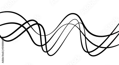 Abstract thin wave lines flowing smoothly across a soft white background, minimalist design.