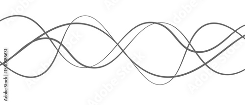 Abstract thin wave lines flowing smoothly across a soft white background, minimalist design.