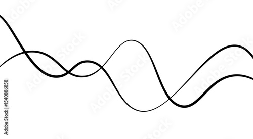 Abstract thin wave lines flowing smoothly across a soft white background, minimalist design.
