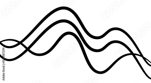 Abstract thin wave lines flowing smoothly across a soft gray background, minimalist design.
