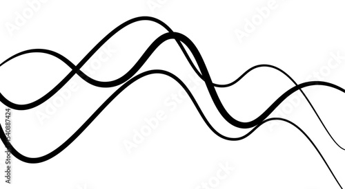 Abstract thin wave lines flowing smoothly across a soft gray background, minimalist design.