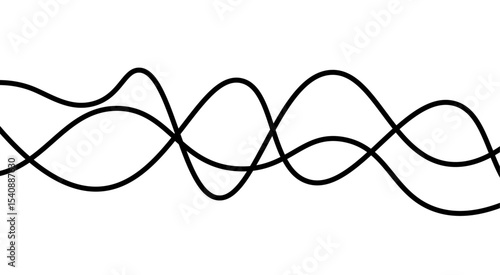 Abstract thin wave lines flowing smoothly across a soft white background, minimalist design.