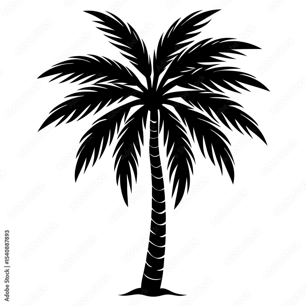 Obraz premium Palm-tree-sketch Vector Illustration AI Generated Travel and Holiday Design on White Background