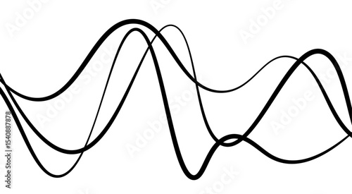 Abstract thin wave lines flowing smoothly across a soft white background, minimalist design.