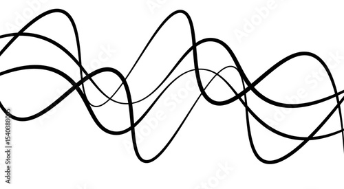 Abstract thin wave lines flowing smoothly across a soft white background, minimalist design.