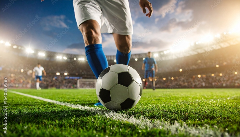 Naklejka premium A man plays football