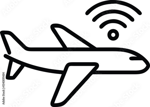 Airplane Wifi In-Flight Internet Connectivity Icon