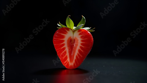 strawberry on black background
