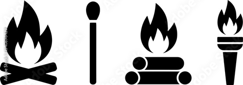 Camping Campfire Matchstick Burning Torchs