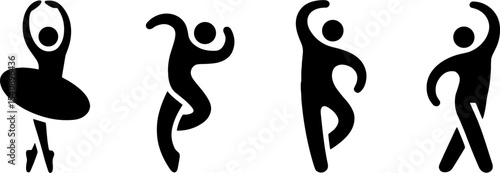 Ballet Dance Silhouettes Graceful Movement Poses