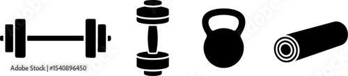 Fitness Equipments Barbell Dumbbell Kettlebell Yoga Mat Set