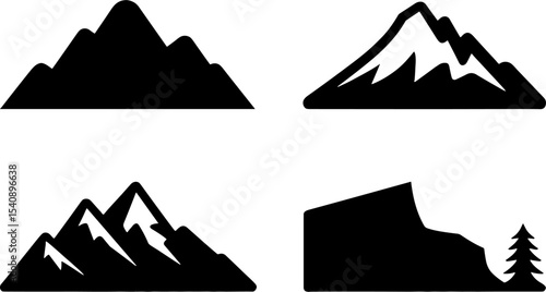 Mountain Range Silhouette Snowy Peaks Outdoor Natures