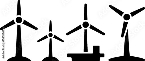 Wind Turbines Renewable Energy Symbols