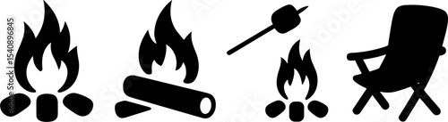Campfire Firewood Marshmallow Stick Folding Chair Campings