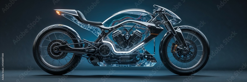 Fototapeta premium A1 Zukünftige Motorrad Futuristisch 