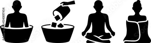 Spa Bath Salt Meditation Relaxation Wellness Routines