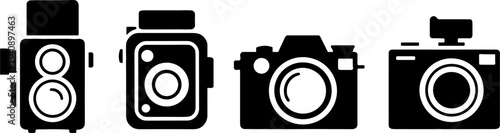 Vintage Classic Film Cameras Set  Symbols