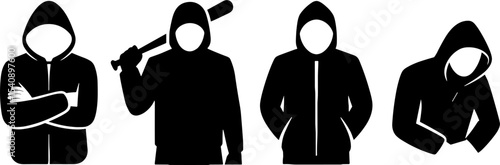 Hooded Figures Gang Violence Concept Street Crimes