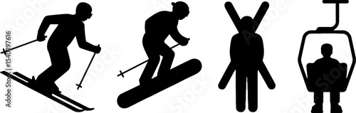 Winter Skiing Snowboarding Ski Lift Activitys