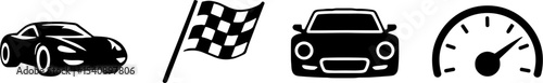 Sports Car Checkered Flag Racing Speedometers Set