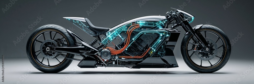 Fototapeta premium A1 Zukünftige Motorrad sehr Futuristisch 