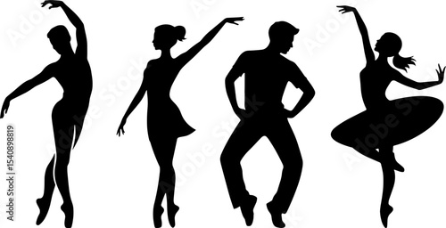 Ballet and Flamenco Dancers Silhouettes Classical Dance Poses