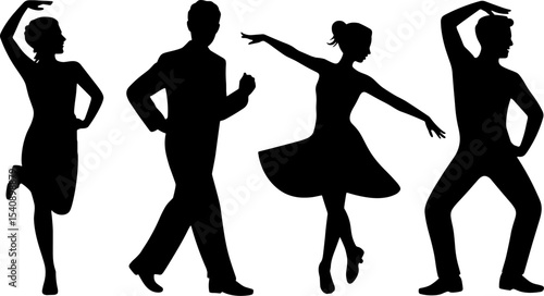 Dancing Couple Silhouettes Formal Dance Poses