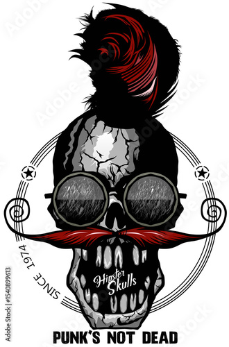 punk hipster skull tete de mort crane pirate since fantaisie 