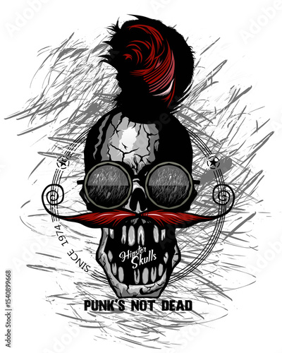 punk hipster skull tete de mort crane pirate since fantaisie