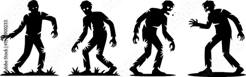 Silhouette Zombie Figures Horror Walking Dead Characters