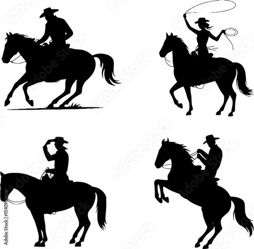 Cowboy Cowboy Girl Riding Horse Western Rodeo Action