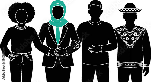 Diverse People Standing Unity Concept Multicultural Inclusion