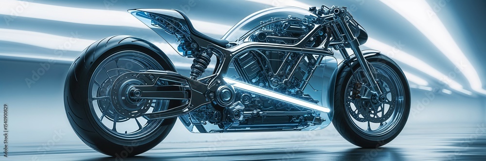 Fototapeta premium A1 Zukünftige Motorrad Futuristisch 