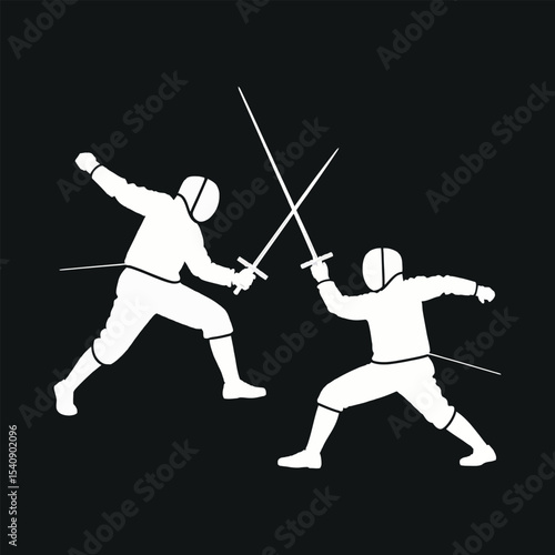 Two Fencers Engaged in a Thrilling Competition