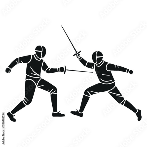 Competition fencing, silhouette 