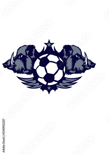 football sanglier logo club ballon profil